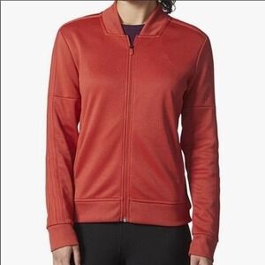 Adidas Tricot Orange Snap Zippered Track Jacket Size Small
